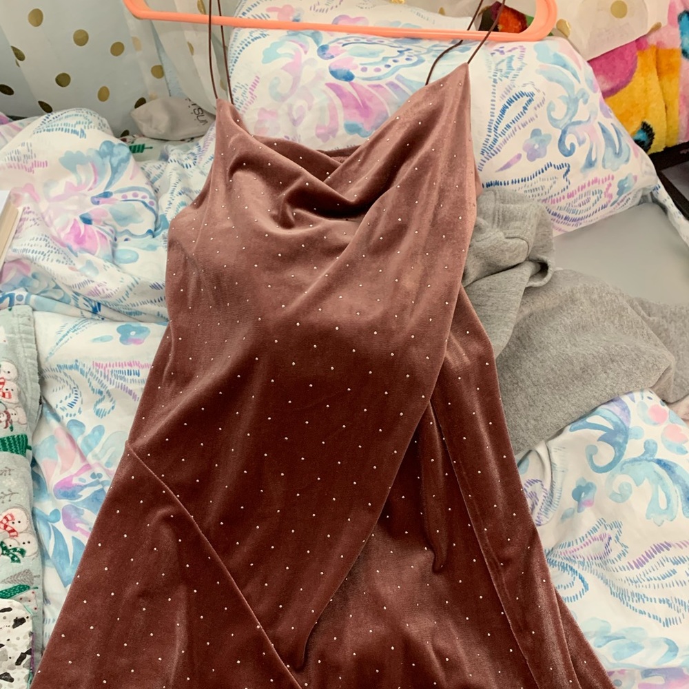 Rose colored dress ( cowl neck )